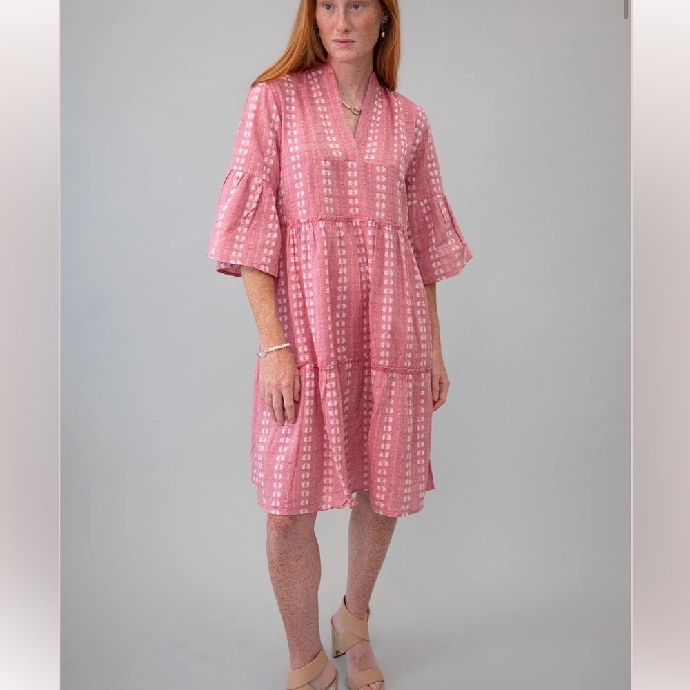 Lemonwood Lena Cotton Cottagecore Tiered Dress Medium